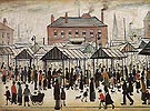 Market Place Northern Town 1934 - L-S-Lowry reproduction oil painting