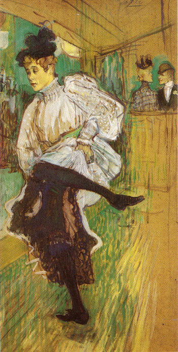 Jane Avril Dancing 1892 - Henri De Toulouse-lautrec reproduction oil painting