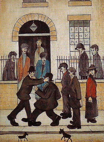 A Fight 1935 - L-S-Lowry reproduction oil painting