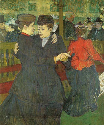 Two Women Dancing at the Moulin Rouge 1892 - Henri De Toulouse-lautrec reproduction oil painting