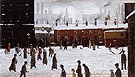 A Street Scene in the Snow 1935 - L-S-Lowry reproduction oil painting