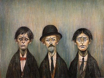 Father and Two Sons 1950 - L-S-Lowry reproduction oil painting