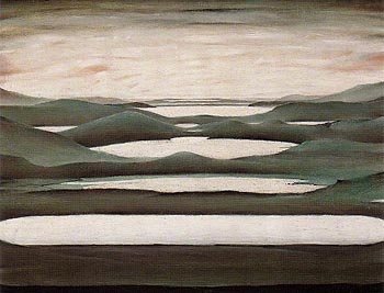 Lake Landscape 1950 - L-S-Lowry reproduction oil painting