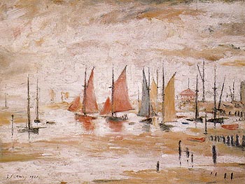 Sailing Boats 1930 - L-S-Lowry reproduction oil painting