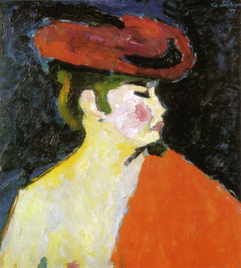 The Red Shawl 1909 - Alexei von Jawlensky reproduction oil painting