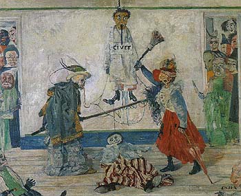 Skeletons Fighting for the Body of a Hanged Man 1891 - James Ensor reproduction oil painting