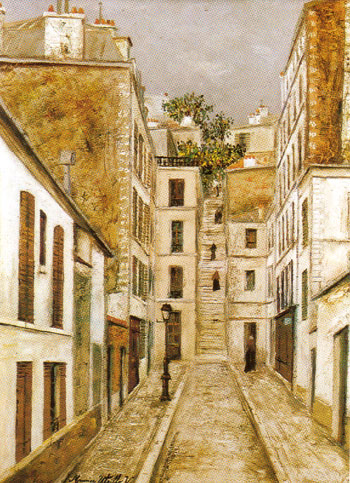 Impasse Cottin 1911 - Maurice Utrillo reproduction oil painting