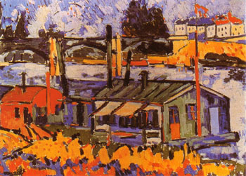 Les Bateaux Lavoirs 1906 - Maurice de Vlaminck reproduction oil painting