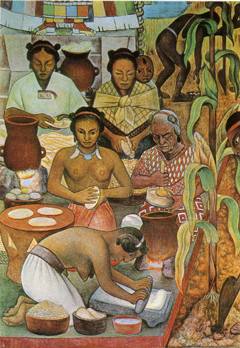 The History of Mexico Haustec Civilisation - Diego Rivera reproduction oil painting