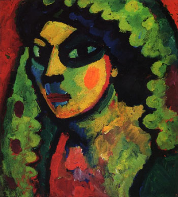 Sicillian Woman with Green Shawl 1912 - Alexei von Jawlensky reproduction oil painting