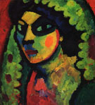 Sicillian Woman with Green Shawl 1912 - Alexei von Jawlensky reproduction oil painting