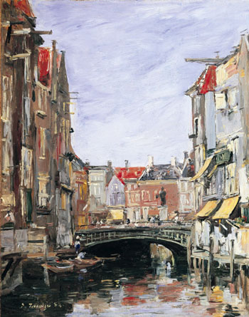 La Place Ary Scheffer, Dordrecht - Eugene Boudin reproduction oil painting