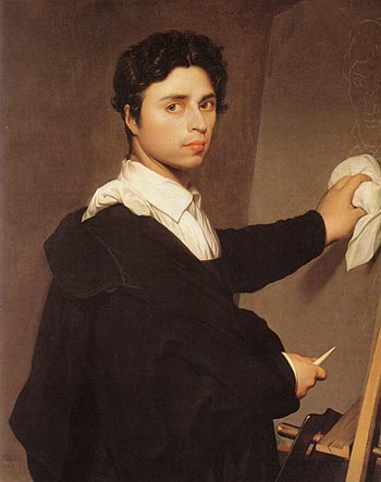 Copy after Ingres s 1804 Self Portrait - Jean-Auguste-Dominique-Ingres reproduction oil painting