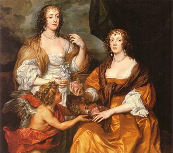 Dorothy Savage Viscountess of Andover and her Sister Elizabeth Lady Thimbleby 1637 - Van Dyck reproduction oil painting