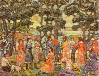 Landscape with Figures 1921 - Maurice Prendergast reproduction oil painting