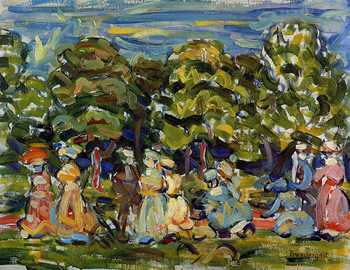 Summer in the Park 1908 - Maurice Prendergast reproduction oil painting