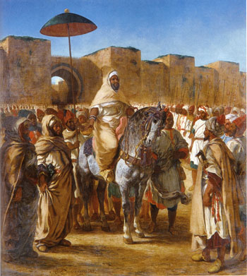 The Sultan of Morocco and his Entourage 1845 - F.V.E. Delcroix reproduction oil painting