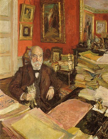 Theodore Duret ni His Study 1912 - Edouard Vuillard reproduction oil painting