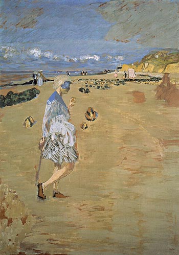 Annette on the Beach at Villerville 1910 - Edouard Vuillard reproduction oil painting