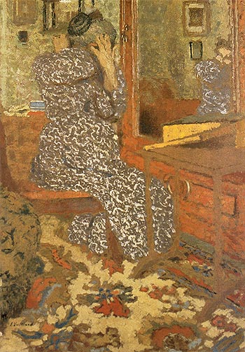 Woman Arranging Her Hair 1900 - Edouard Vuillard reproduction oil painting