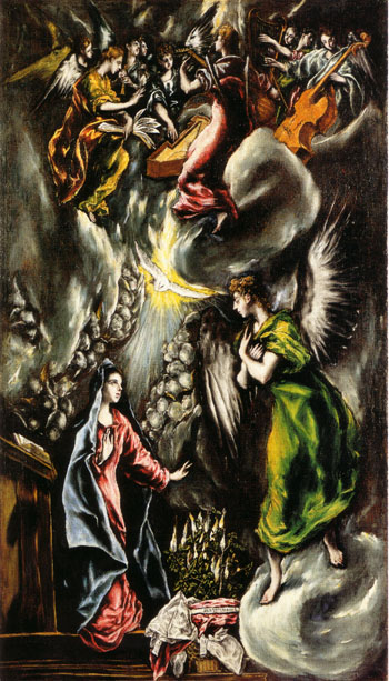 Annunciation c1596 - El Greco reproduction oil painting