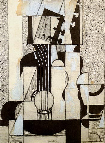 Still Life with Guitar c1912 - Juan Gris reproduction oil painting