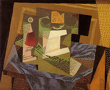 Fruit Dish on a Blue Tablecloth 1916 - Juan Gris reproduction oil painting