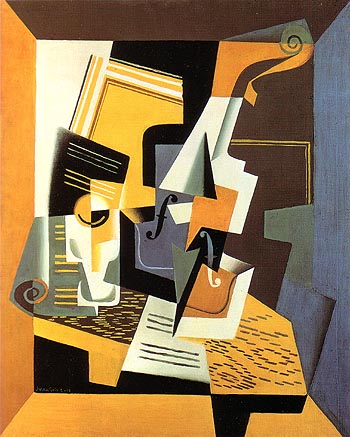 Violin and Glass 1918 - Juan Gris reproduction oil painting