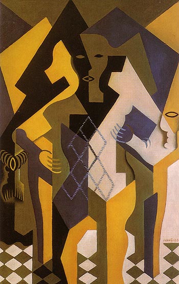 Harlequin at a Table 1919 - Juan Gris reproduction oil painting