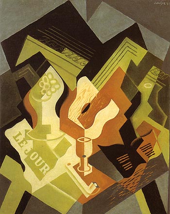 Guitar and Fruit Dish 1919 - Juan Gris reproduction oil painting