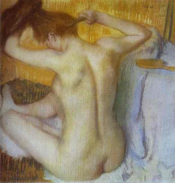 Woman Combing Her Hair 1885 - Edgar Degas reproduction oil painting