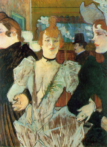 La Goulue Arriving at the Moulin Rouge with Two Woman 1892 - Henri De Toulouse-lautrec reproduction oil painting