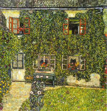 Forester's House in Weissenbach on the Attersee 1914 - Gustav Klimt reproduction oil painting