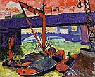 Barges on the Thames Cannon Street Bridge 1906 - Andre Derain reproduction oil painting