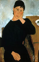 Elvira Resting at a Table - Amedeo Modigliani reproduction oil painting