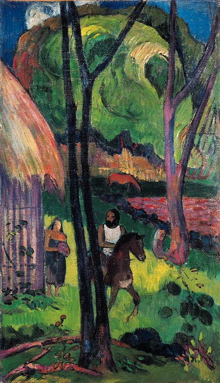 Cavalier Devant la Case 1902 - Paul Gauguin reproduction oil painting
