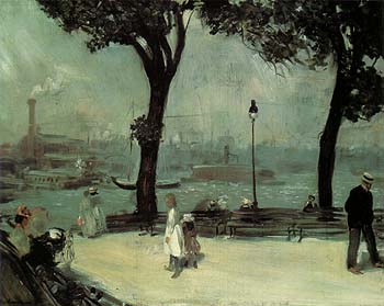 Park on the River 1902 - William Glackens reproduction oil painting