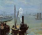 Tugboat and Lighter 1904 - William Glackens