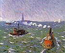Breezy Day Tugboats New York Harbor 1910 - William Glackens