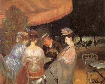 Cafe De La Paix - William Glackens reproduction oil painting