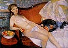 Nude With Apple 1910 - William Glackens reproduction oil painting