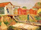 At The Beach Bellport The Boardwalk 1910 - William Glackens reproduction oil painting