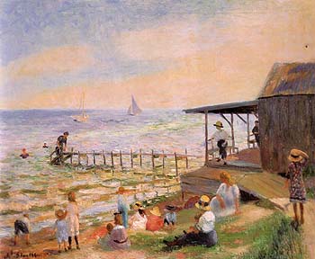 Beach Side 1913 - William Glackens reproduction oil painting
