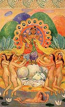 Buddha and the Maides Decoration 1916 - William Glackens reproduction oil painting