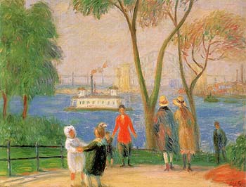 Carl Schurz Park New York 1922 - William Glackens reproduction oil painting