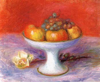 Fruit and aWhite Rose 1930 - William Glackens reproduction oil painting