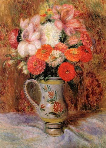 Flowers in a Quimper Pitcher - William Glackens reproduction oil painting