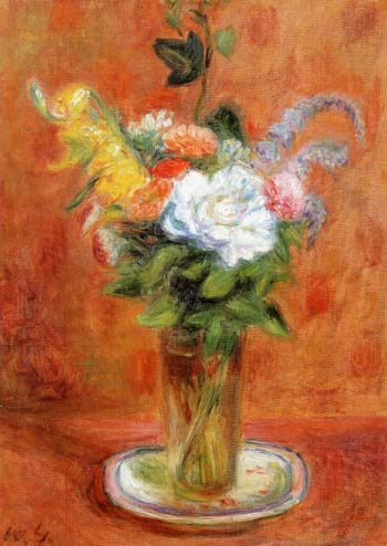 White Rose and Other Flowers 1937 - William Glackens reproduction oil painting