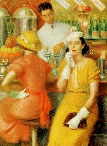 The Soda Fountain 1935 - William Glackens reproduction oil painting