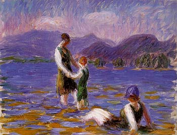 Lake Bathers 1920 - William Glackens reproduction oil painting